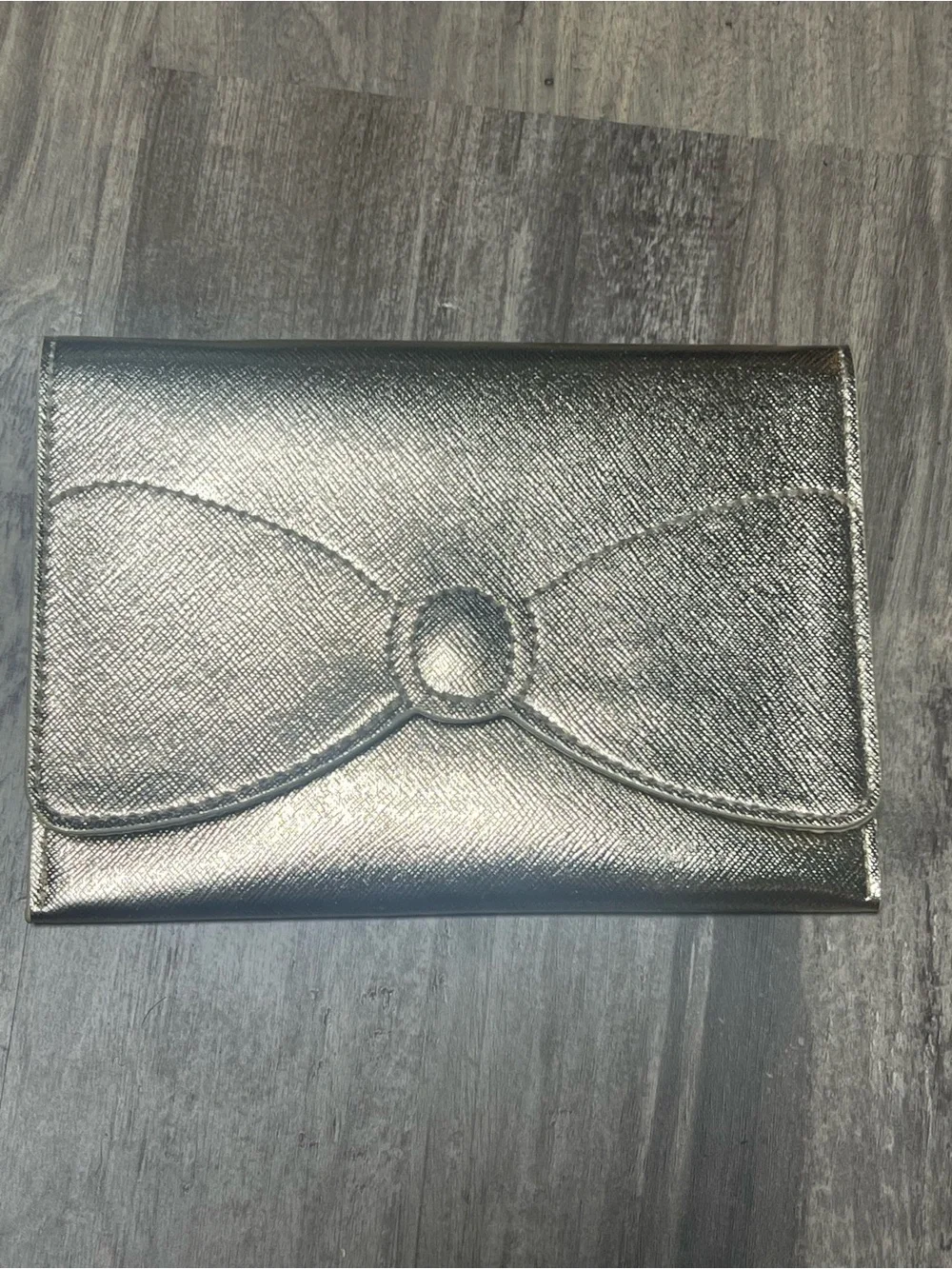 Bath & Body Works Gold Bow Envelope Clutch Pouch 6x4.5